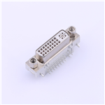 VGA连接器 DV1 24+5 母座90度弯插铆合 KH-DVI-24+5-AF90