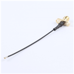 转接线 双孔法兰SMA母头转四代IPEX RG1.13黑线——KH-FL2SMAK-IPEX4-RG1.13-B80