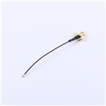转接线 双孔法兰SMA母头转四代IPEX RG1.13黑线——KH-FL2SMAK-IPEX4-RG1.13-B90