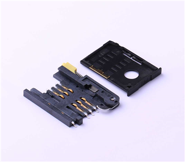 SIM卡连接器 > MiniSIM卡 6PIN 按键式退卡 卡座卡托（2件套）>KH-SIM2-2.54-8F